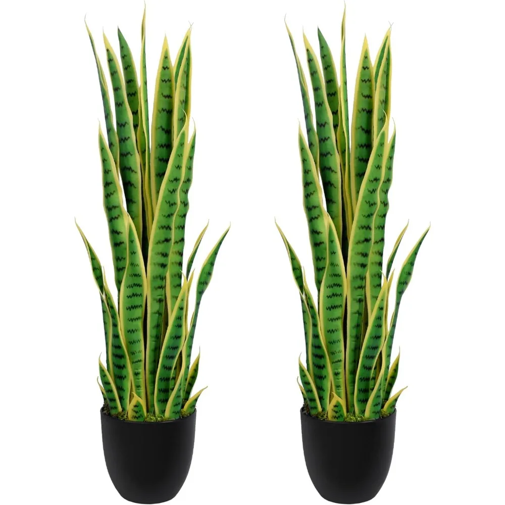 

3-foot Artificial Snake Plant -36 Inch Fake Plant, Indoor and Outdoor Fake Floor Plants, Front Porch Terrace Home Office