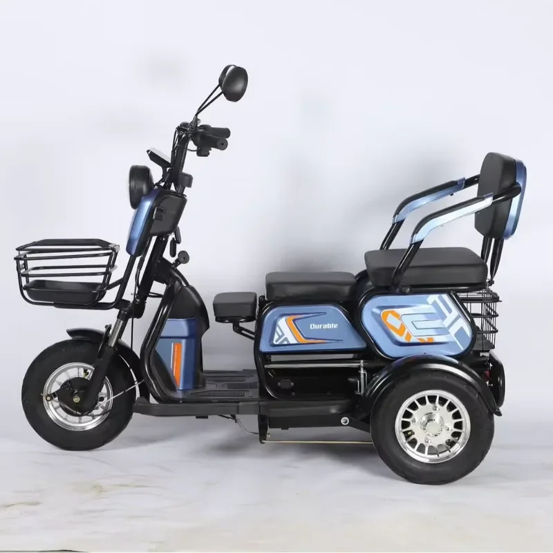 Electric Tricycle 3 Wheel 60V Lithium Cargo Open Body 500W LED Front Basket 3 Passenger EEC Certified 100-200kg Payload