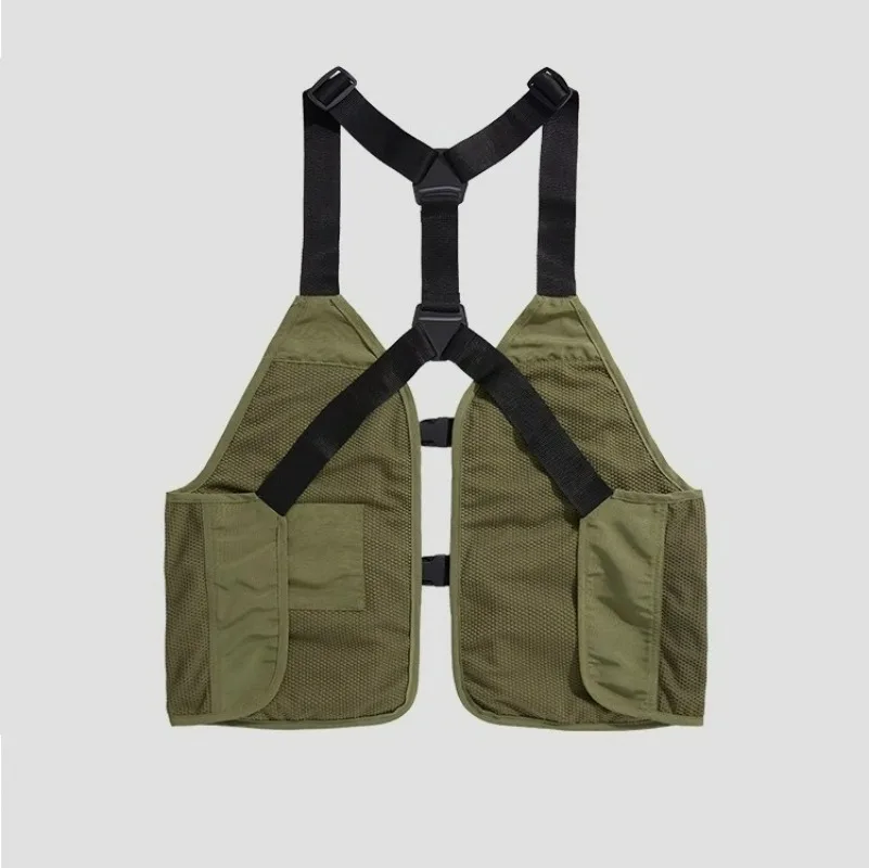 Picture 6: Workwear Webbing Buckle Multiple Pockets No Collar Outdoor Function Style Men Sleeveless Vest