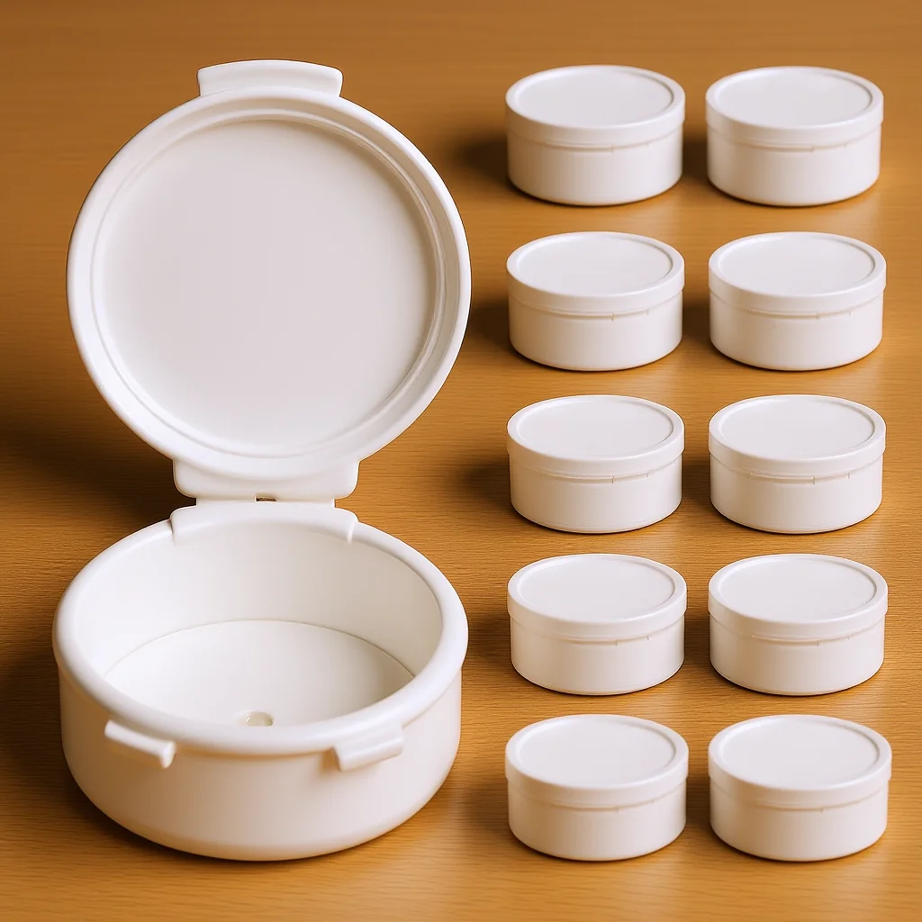 

10Pcs Earplug Storage Box Transparent Round Plastic with Cover for Small Items Organization Food Safe PP Material Container