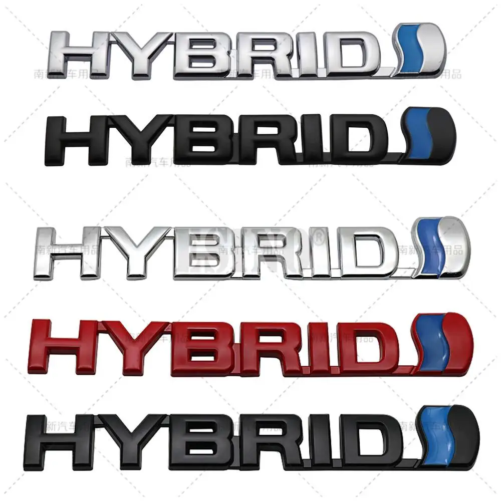 Car Styling Hybrid 3D Rear Trunk Fender Metal Chrome Zinc Alloy Emblem Badge Decal for Toyota RAV 4 Prado Camry Corolla Yaris