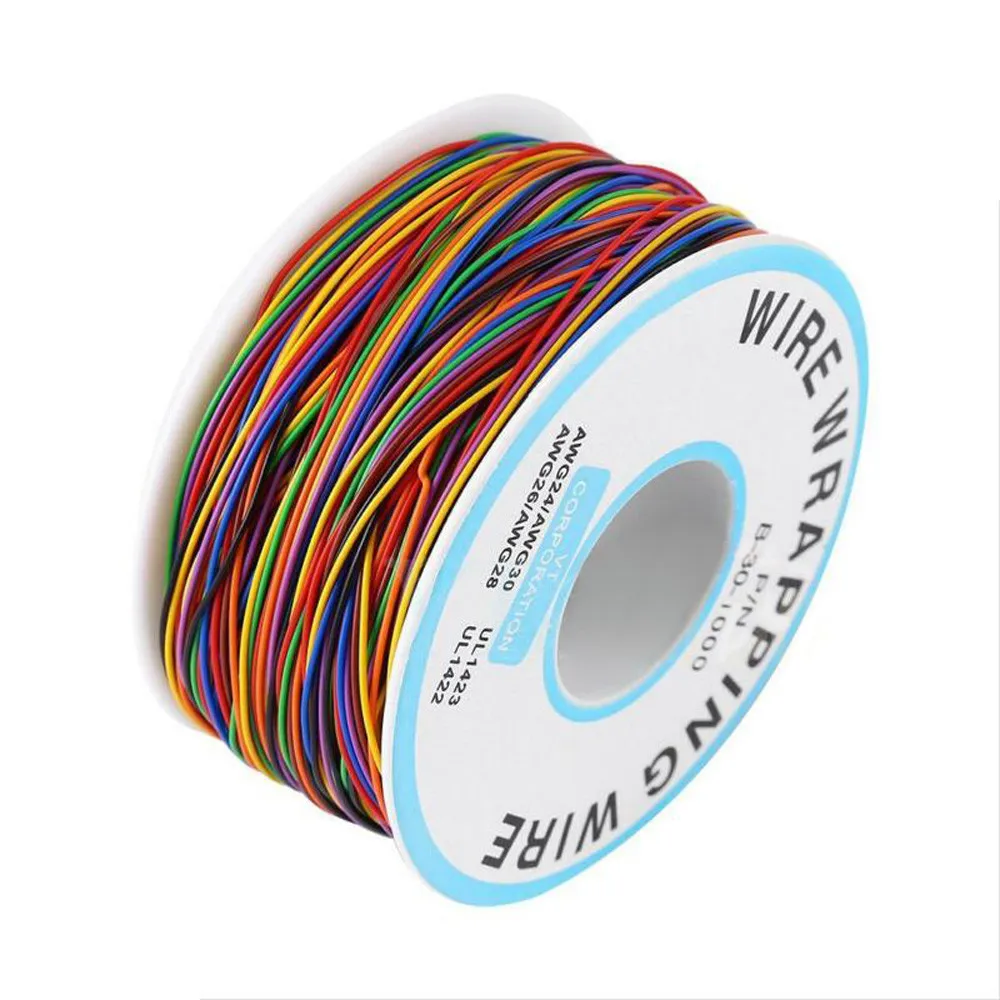 Materials 1pcs 8 Wire Colored Insulated PN B301000 30AWG Wire Wrapping Cable Wrap Reels Tinned Thin Copper Wire