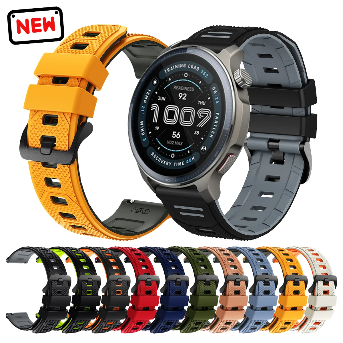 22mm Uhrenarmband für Amazfit Balance 2/Active Silikonband für Huami Amazfit GTR 4 2 3pro/Bip 6 5/Stratos 3 Armband