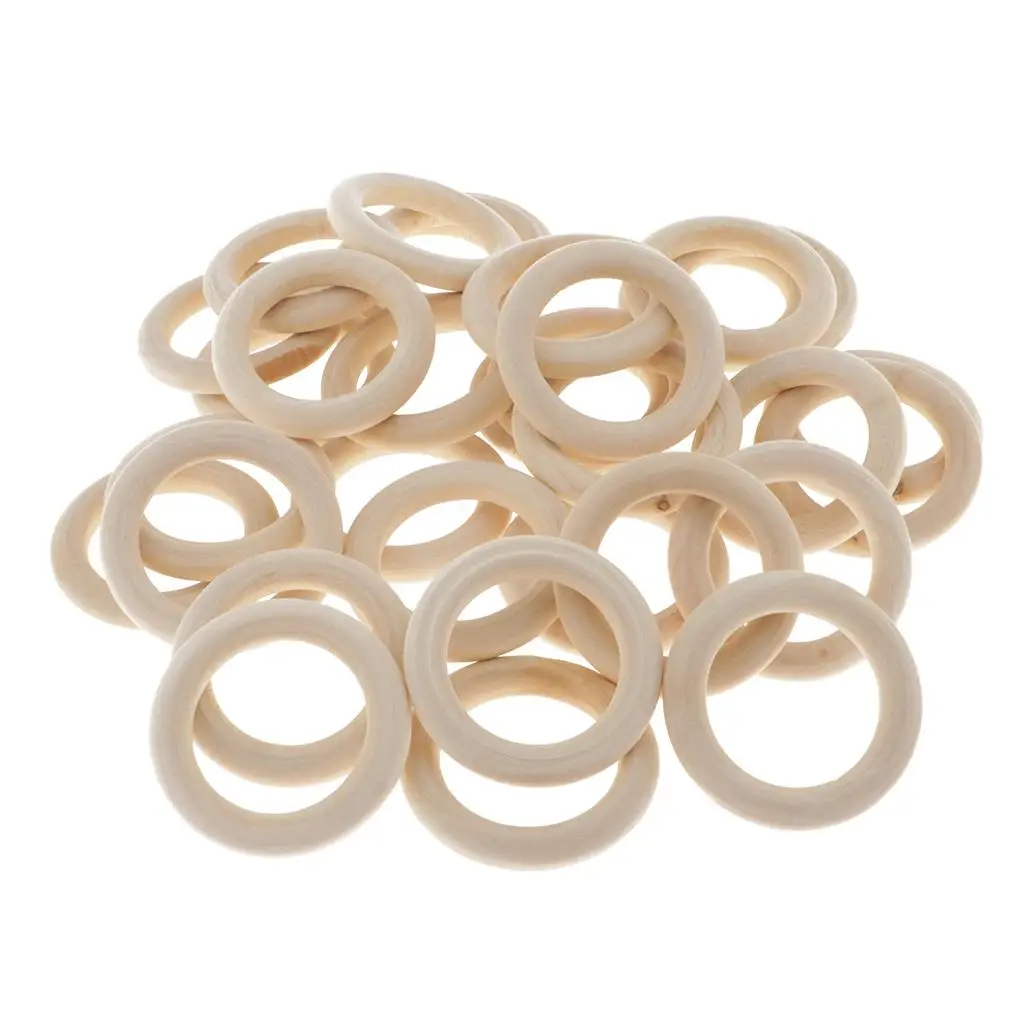 DIY Wooden Ring Well Polished Unfinished Craft Circles Handmade Jewelry Making Supplies for Home Decor and Handmade Crafts