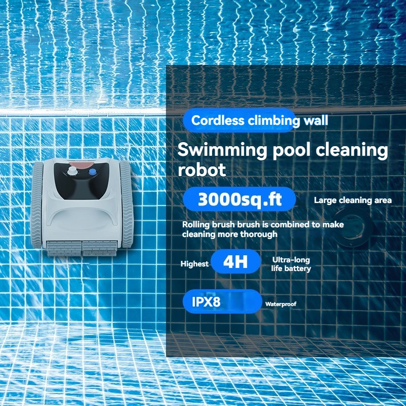 Swimming Pool Cleaner Summer Cordless Automatic Robot Cleaning Swimming Pool Wall Cleaning Fast Charging, Long Battery Life