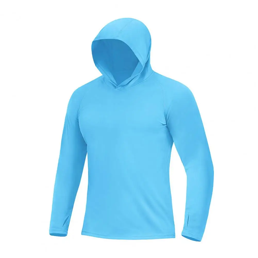 Sun Protection Clothing Men’s Uv Protection Hoodie Shirt Breathable Quick-dry Long Sleeve Sun Guard Spf 50 Outdoor Sports