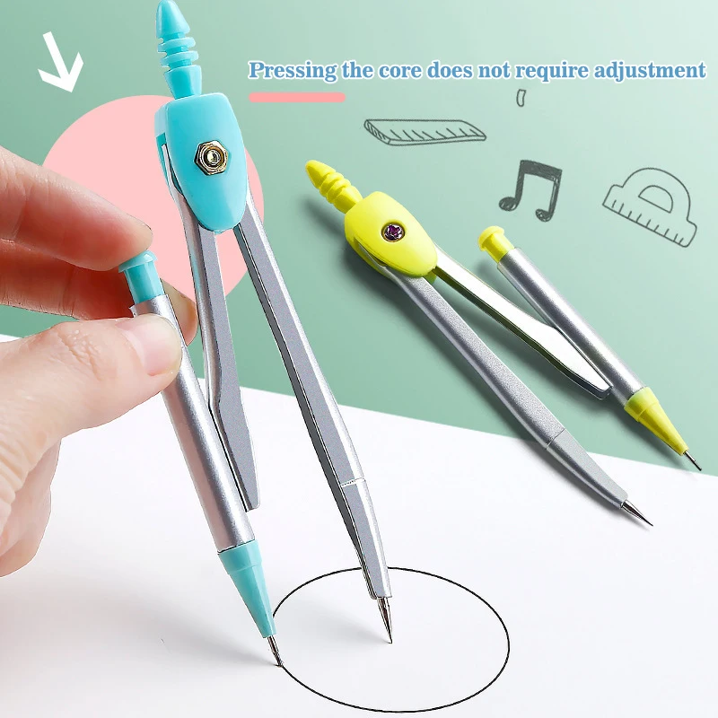 7pcs Math Geometry Kit For Students And Drafting Includes Compass Mechanical Pencil Lead Eraser Protractor Ruler for School