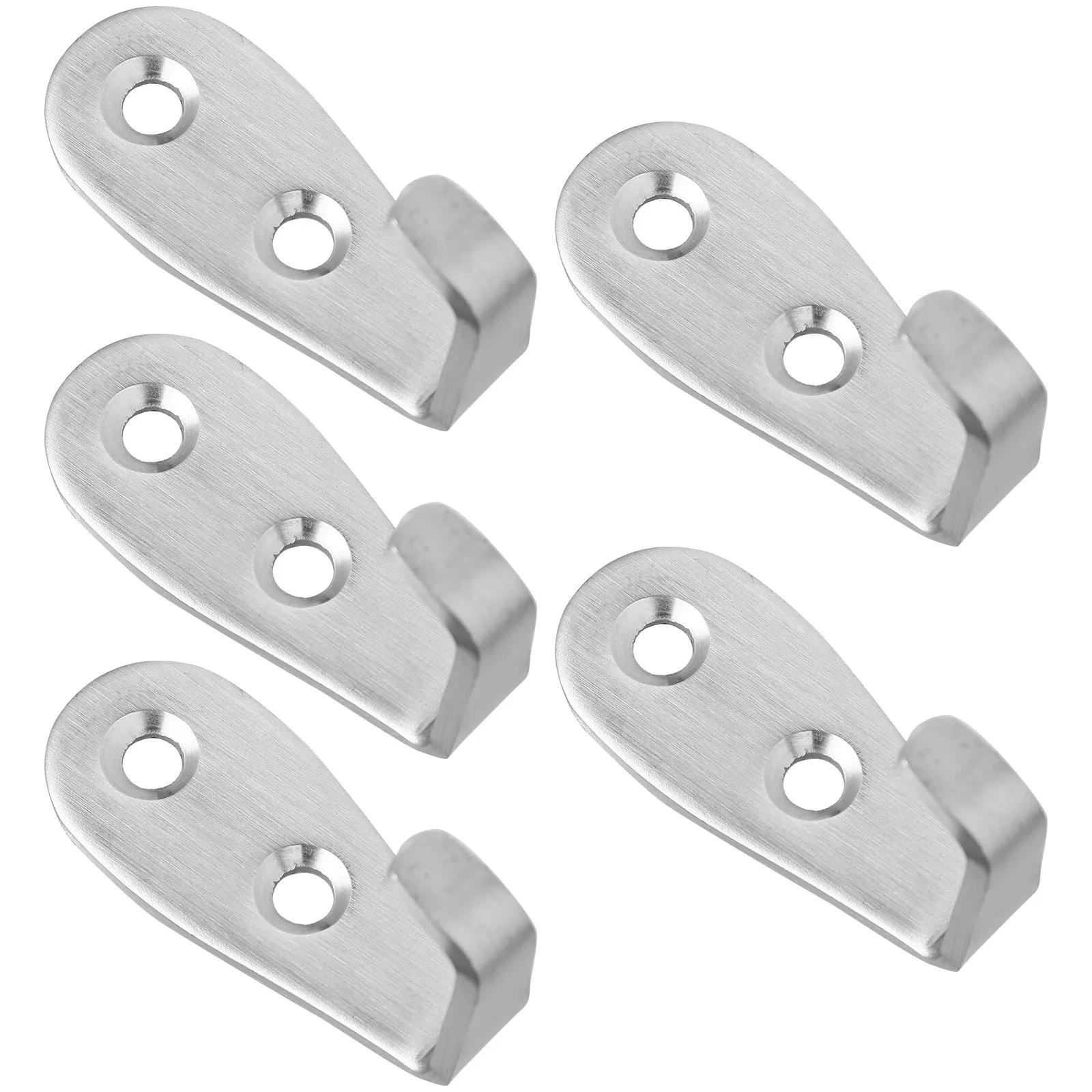 Stainless Steel Coat Hooks 5 Piece Heavy Duty Wall Hangers for Bathroom Kitchen Office Space Saving