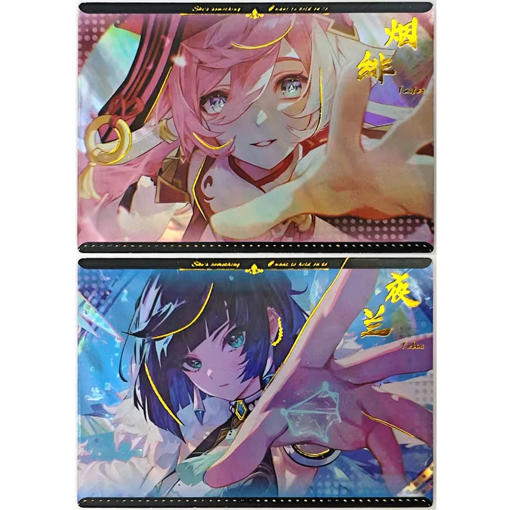 Anime diosa historia ER Furina Sangonomiya Kokomi Yamato Nami Uta Miku Premium Flash tarjeta coleccionable regalo de cumpleaños de Navidad