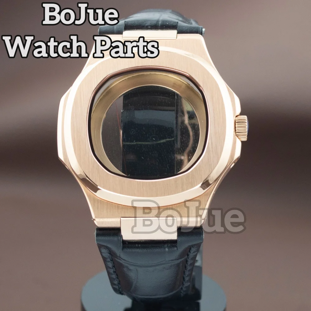 

41mm Stainless Steel NH35 Case Genuine Leather Strap Sapphire Glass for NH35 NH36 NH38 Automatic Movement Nautilus Case Dial