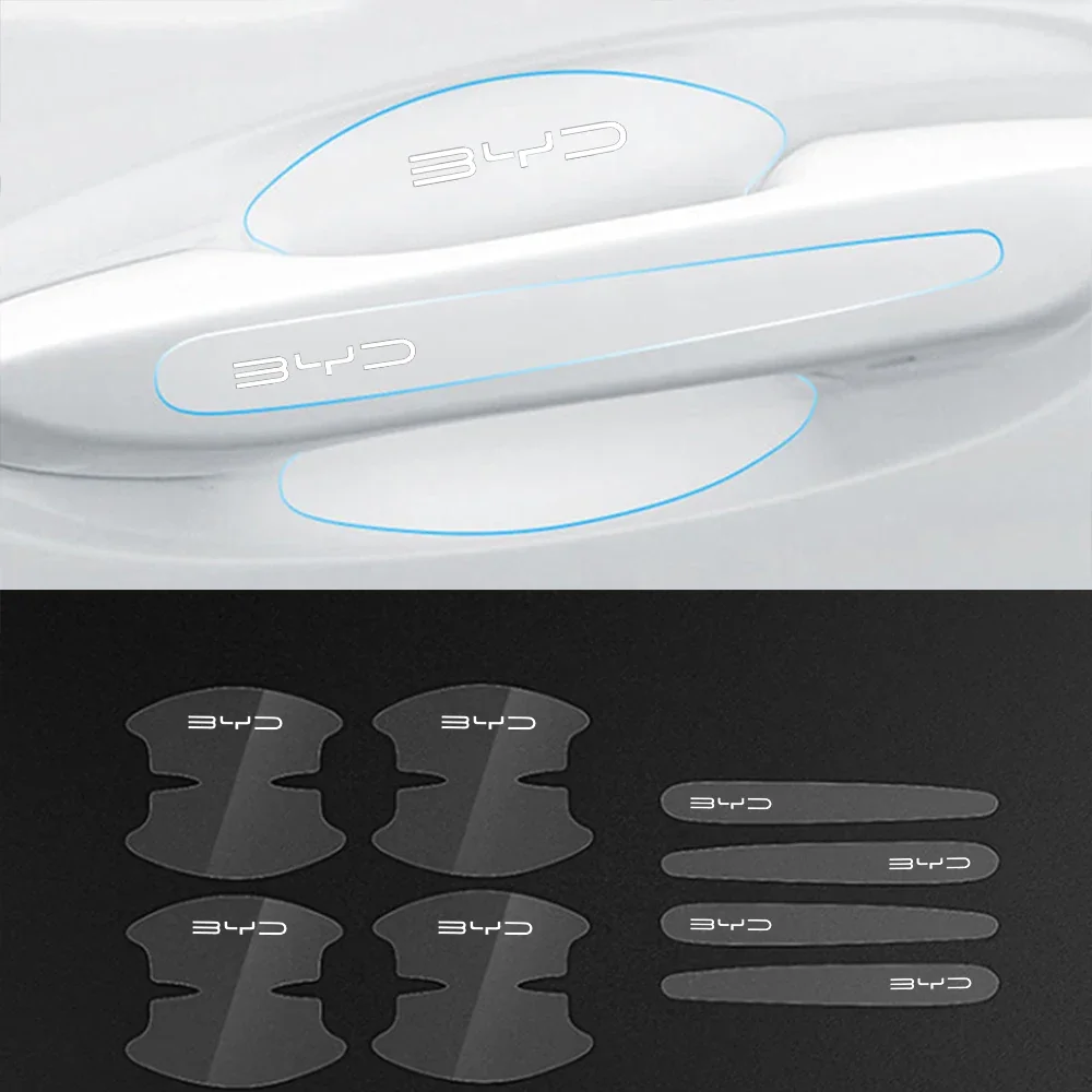 Car Door Handle Transparent Protection Exterior Door Bowl Sticker for BYD Alto 3 Act 3 Tang F3 E6 Dimi Yuan Song Plus EV F0