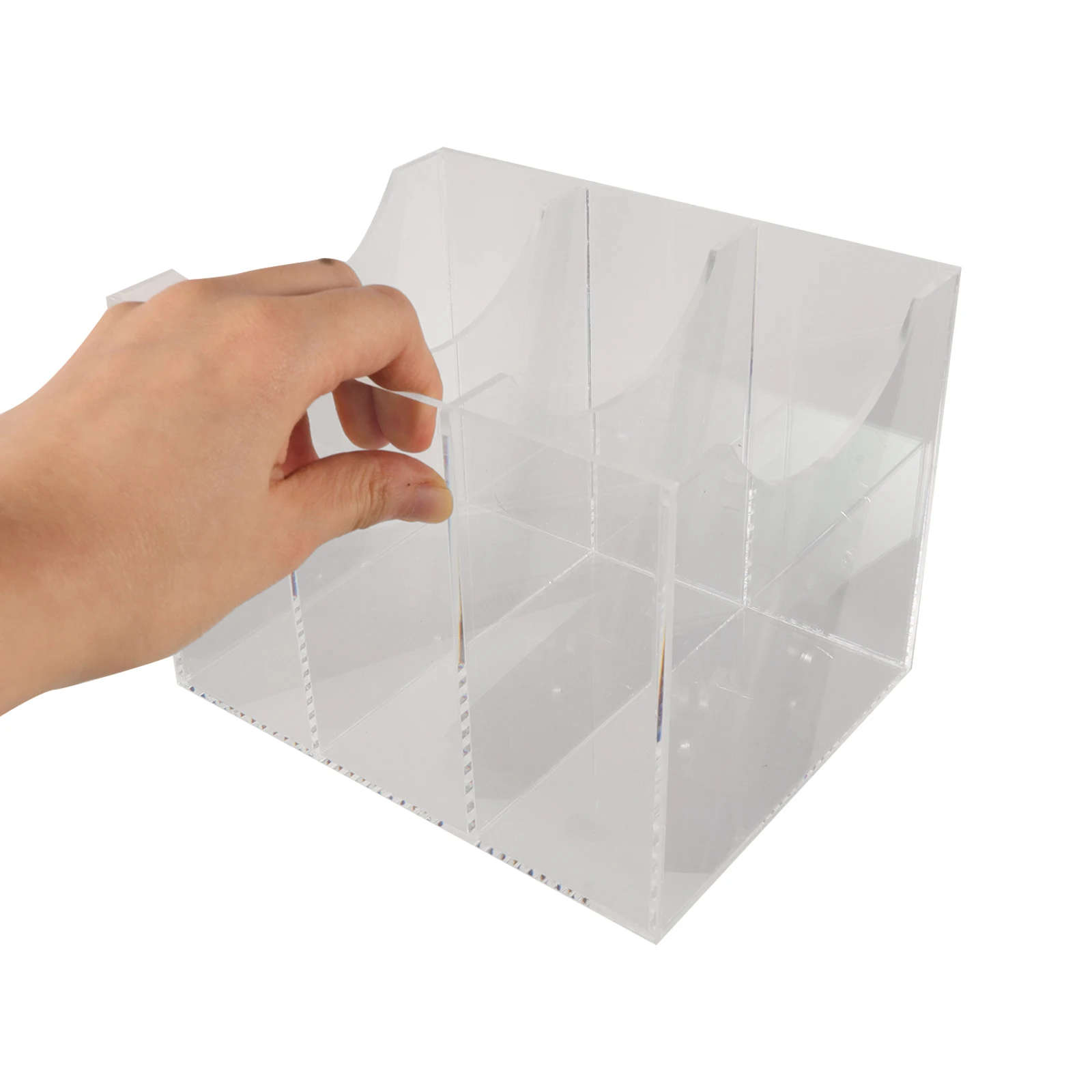 

3-Compartment Acrylic Organizer Box Clear Storage Tie Organizer Box Display Case For Home Desktop Makeup Jewelry Tie Scarf