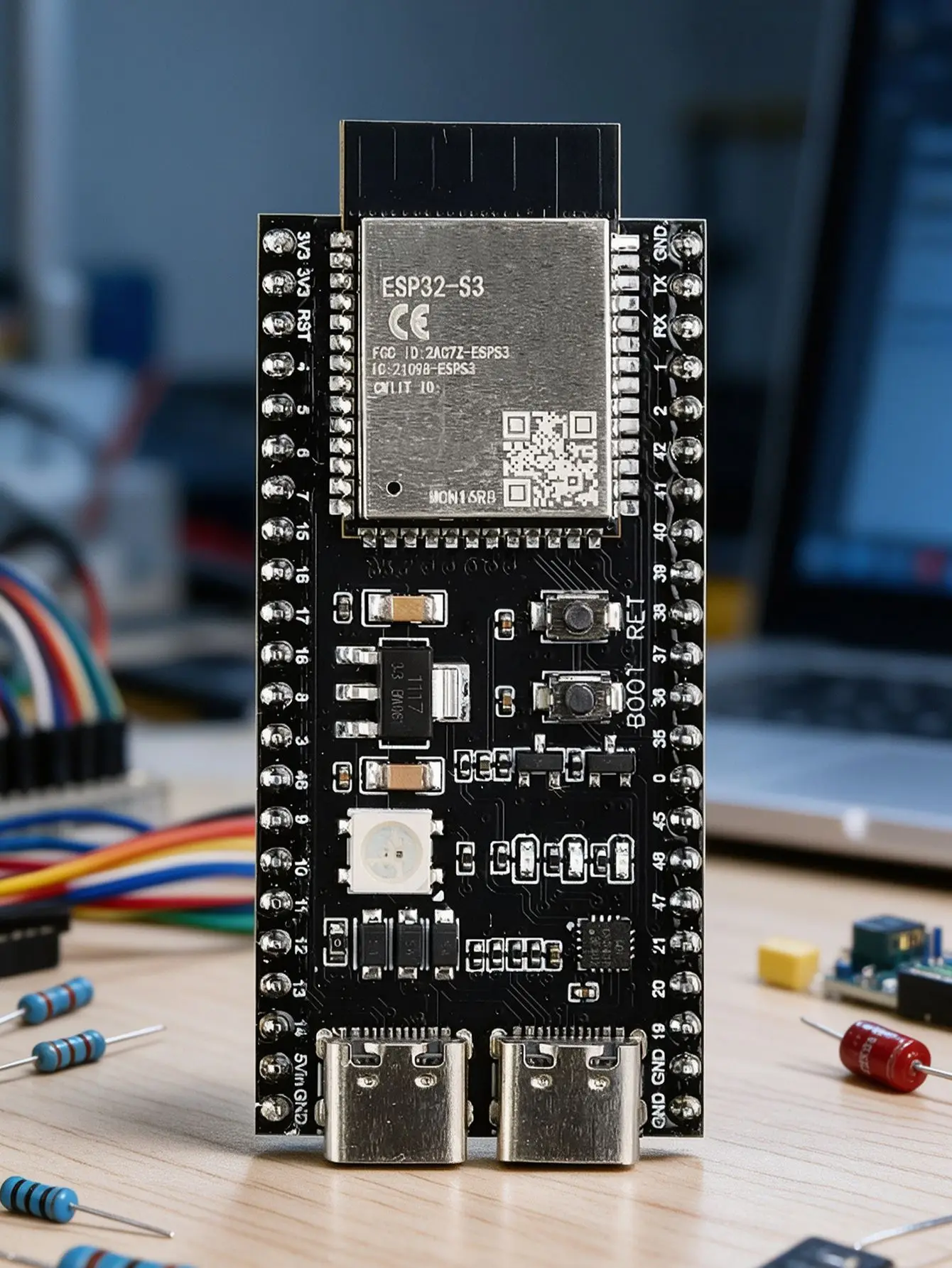 New ESP32S3 N16R8 Development Board Kit 720P 1MP USB Camera 65 Degrees Lens Support Android Win 10 Win 11 Wifi Bluetooth IOT