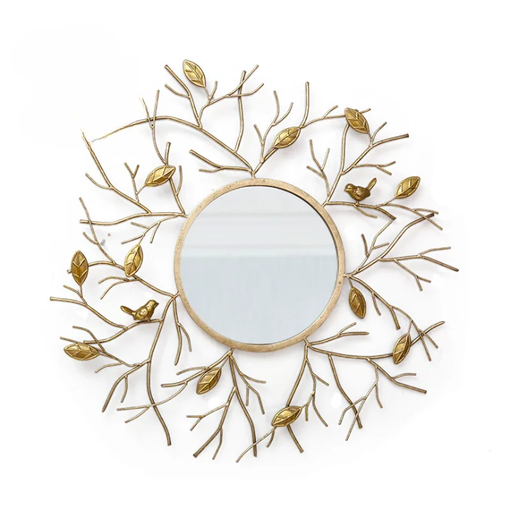 

Metal flower wall art mirror decoracion para pared intrieur maison large hanging mirror