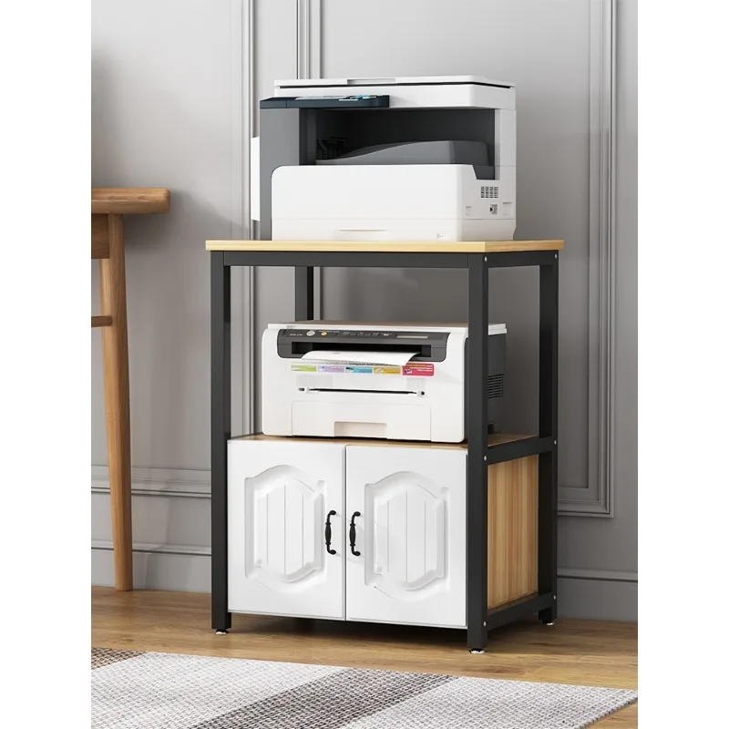 Large printer shelf Floor-to-ceiling multilayer copier Storage rack Shelf shelf Household display rack Cabinet with door