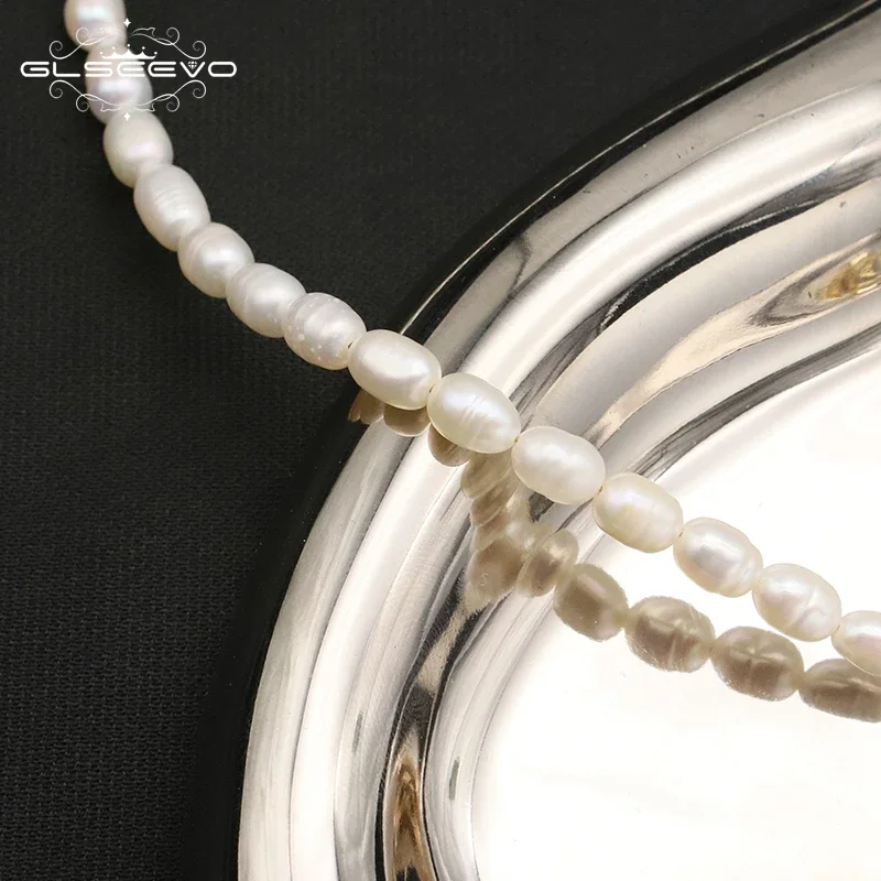 GLSEEVO Luxury Heart shape Pendant Vintage Natural Pearl Necklaces Women Elegant Charm French Romantic Party Jewelry Gift