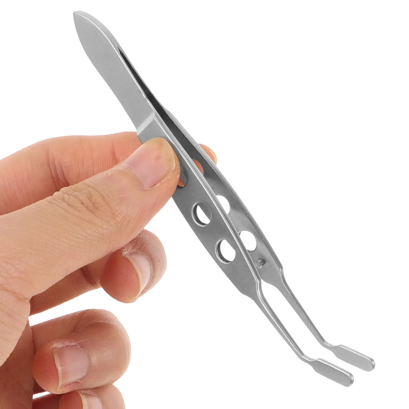 Meibomian Gland Eyelid Tweezers Stainless Steel Professional Massage Tool Plate Flipper Forceps - view 6
