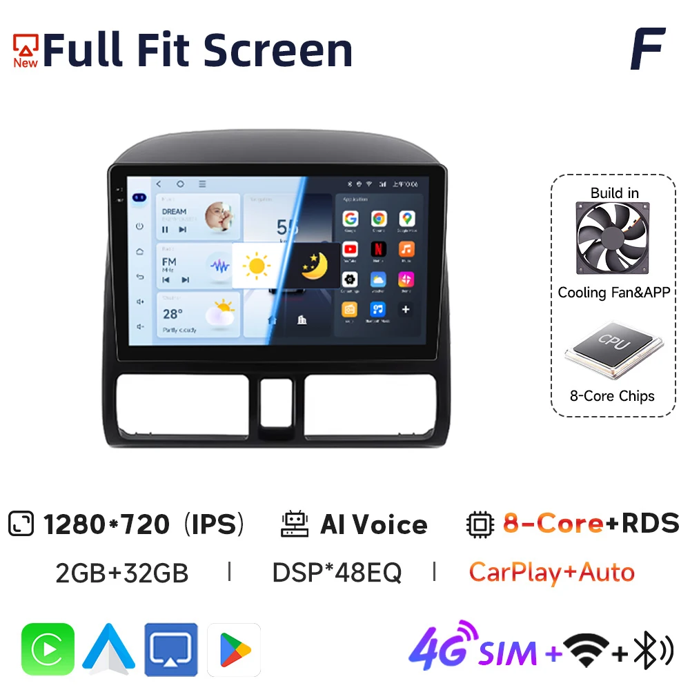 2din Autoradio Voor Honda CR-V CRV 2001 2002 2003 2004 2005 2006 Automotive Multimedia Video Player Navigatie GPS Carplay Radio