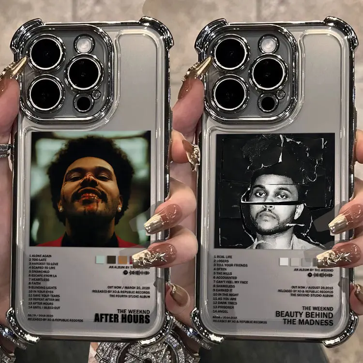 The Weeknd Minimalist Poster Plating Case For Oppo Reno12 Reno11 Reno10 Reno8 Reno7 Reno6 Reno5 Z T Pro Plus 4G 5G Airbag Cover