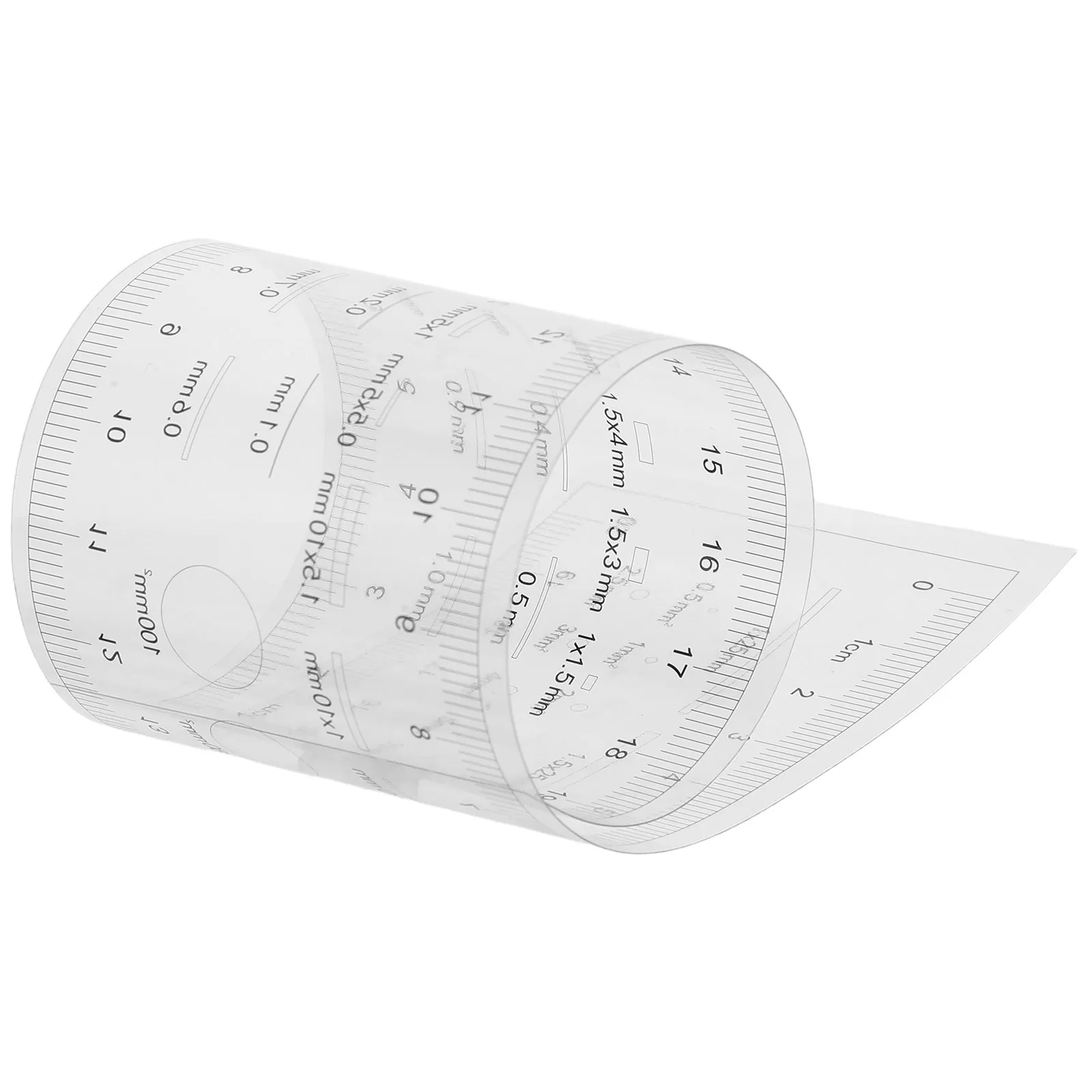 Plastic Crack Width Gauge Card High Precision Transparent Surface Crack Measurement Tool Multi Functional Flaw Detection Ruler