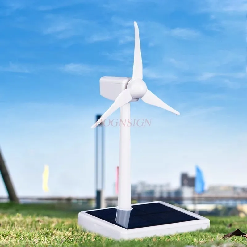 1set Wind turbine, solar toy, children's DIY assembly, optional windmill model, ornament, physical science experiment