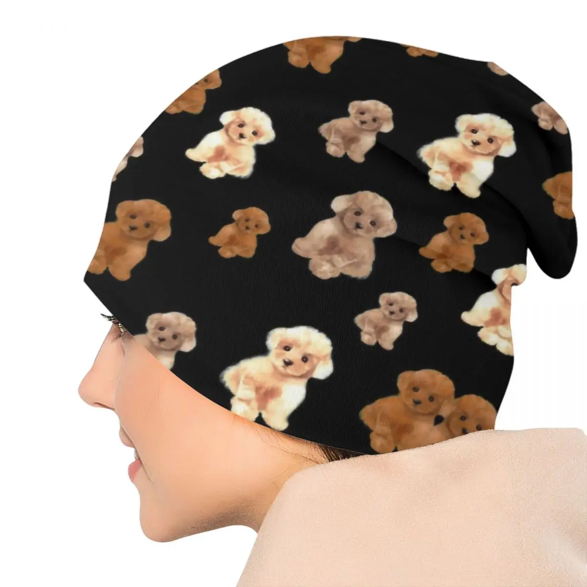 Teacup Poodle Dog Skullies Beanies Caps Unisex Winter Warm Knitting Hat Fashion Adult Pet Lover Bonnet Hats Outdoor Ski Cap