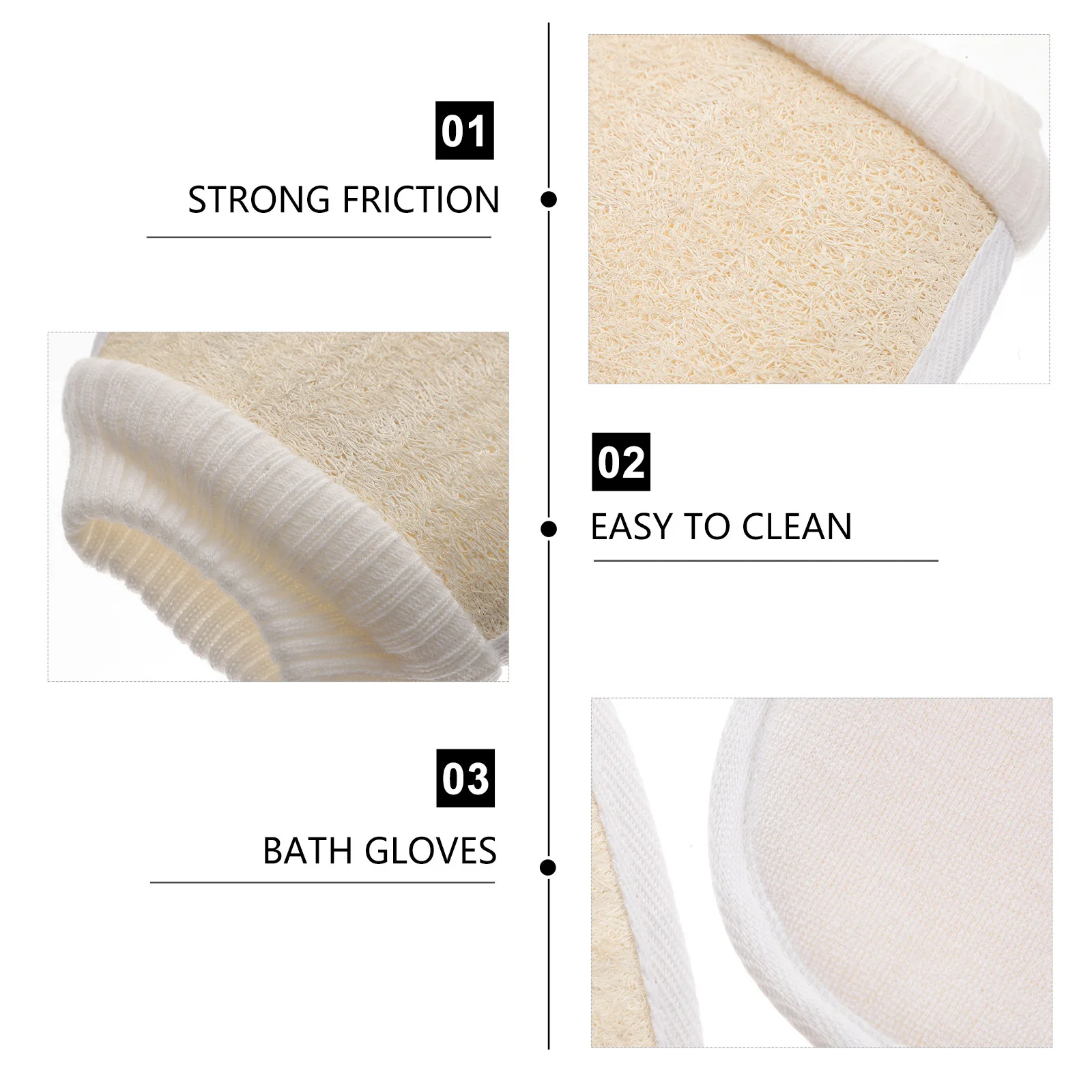 2 قطعة قفاز حمام اللوف الطبيعي التقشير دش الغسيل أداة تنظيف الجسم للرجال النساء لينة لمط غسل ميت