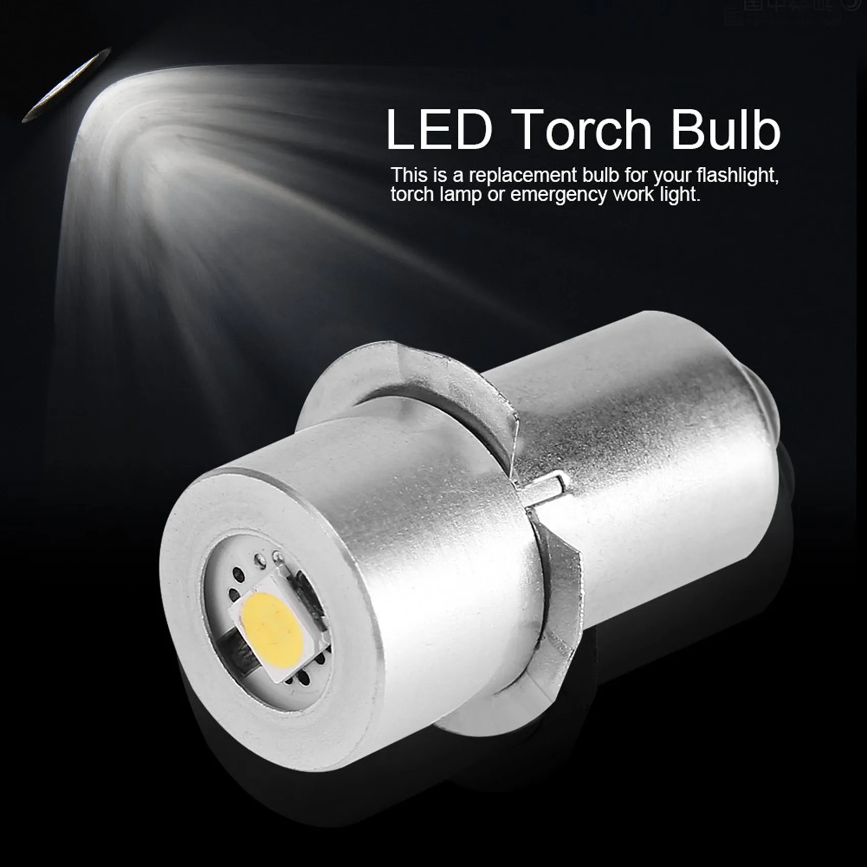 A93E-2X 1W P13.5S LED Flashlight Bulb, 100-110LM 2700-7000K Replacement Bulb Torch Lamp Emergency Work Light(6V)