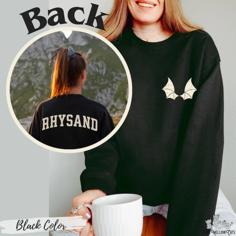 

Толстовка Rhysand ACOTAR SJM Merch Feyre and Rhysand Bat Boys Rhysand Azriel Cassian Velaris Maas Universe Acotar Топы с круглым вырезом