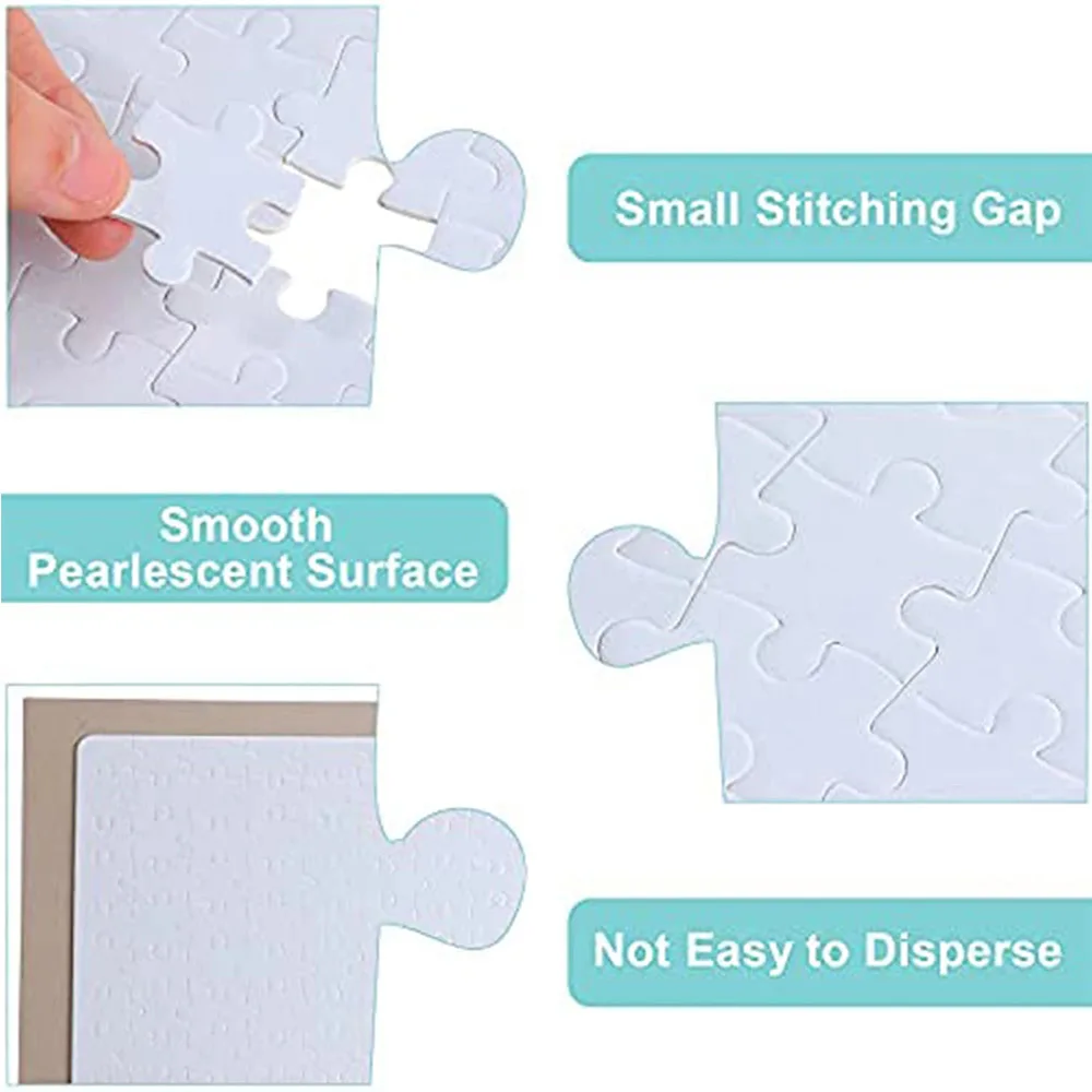 1/2Sets Blank Sublimation Puzzle DIY Blank Jigsaw Puzzle Heat Transfer Puzzle UV Panel Wedding Stickers