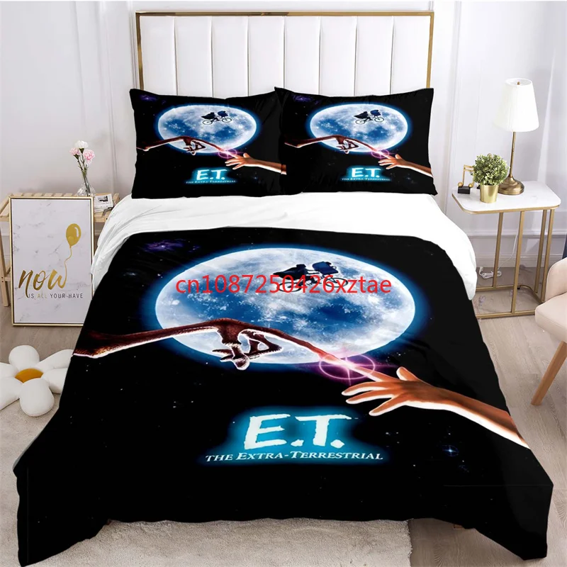 

Movie E.T/ Logo Cover Sets Printed Bedding Set Double Queen King Size 2/3pcs,boys and Girls Brithday Gift