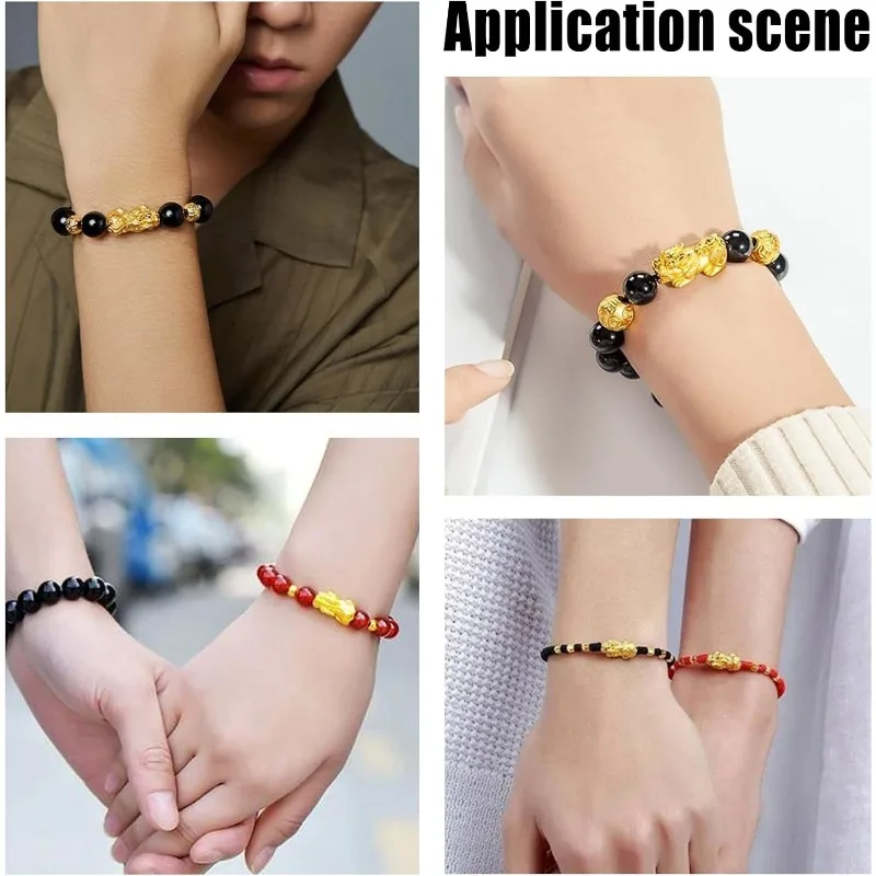 18Pcs 3 Style 24k Gold Plated Pixiu Spacer Bead 3D Metal Chinese Fengshui Lucky Bead for Necklaces Bracelets Key Chains