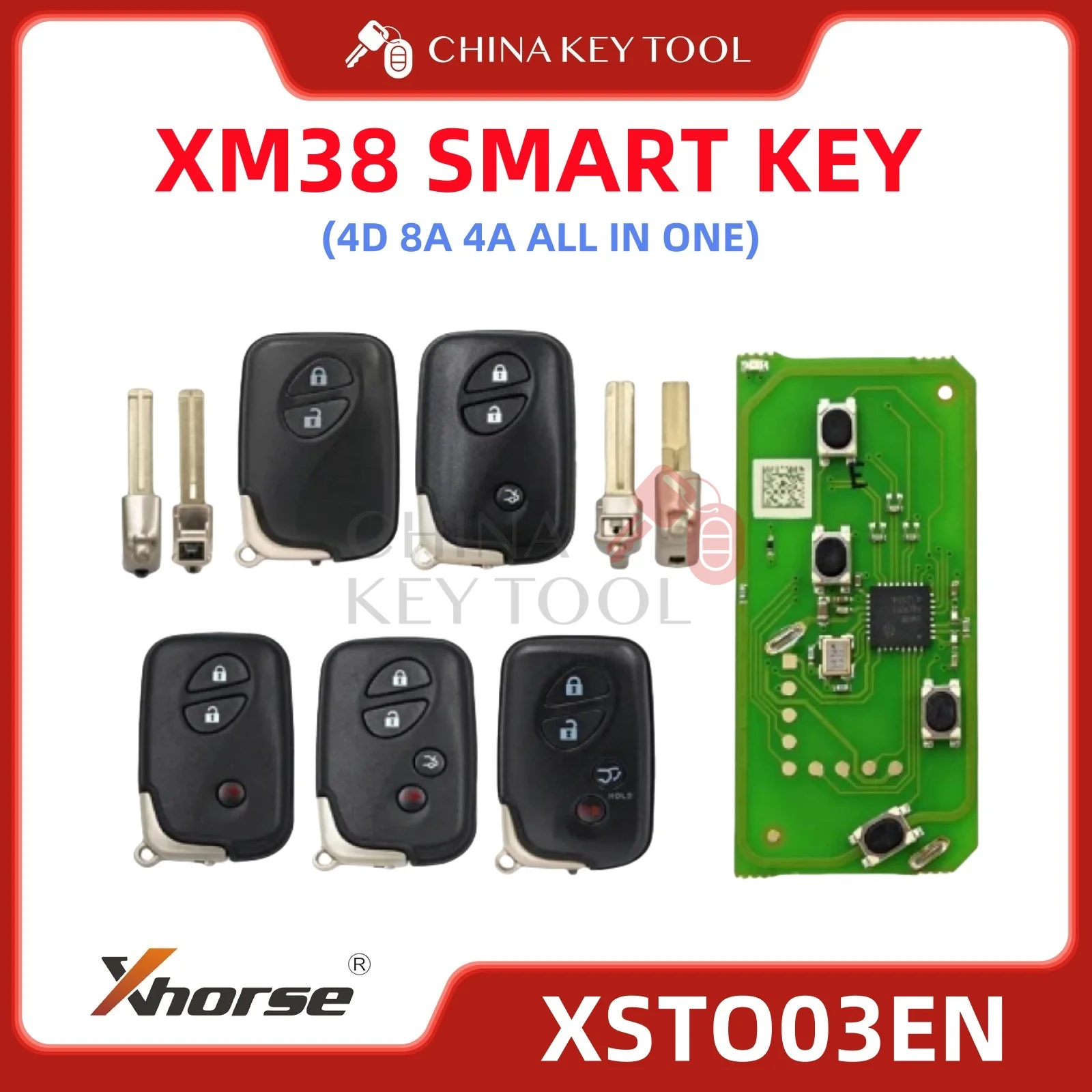 1PCS Xhorse Universal VVDI 4D Smart Remote Key XM38 XSTO03EN For Lexus Support Renew Global Version With Logo