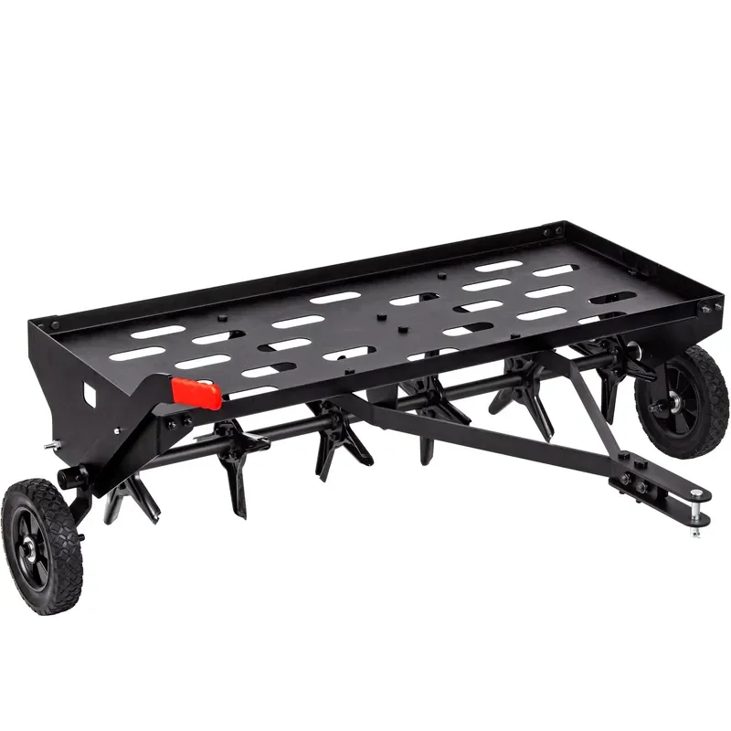 Metal Riding Lawn Mower Attachments Atv Rake Soil Penetrator Spike Aerator Tow Behind Plug Aerator with Universal Hitch