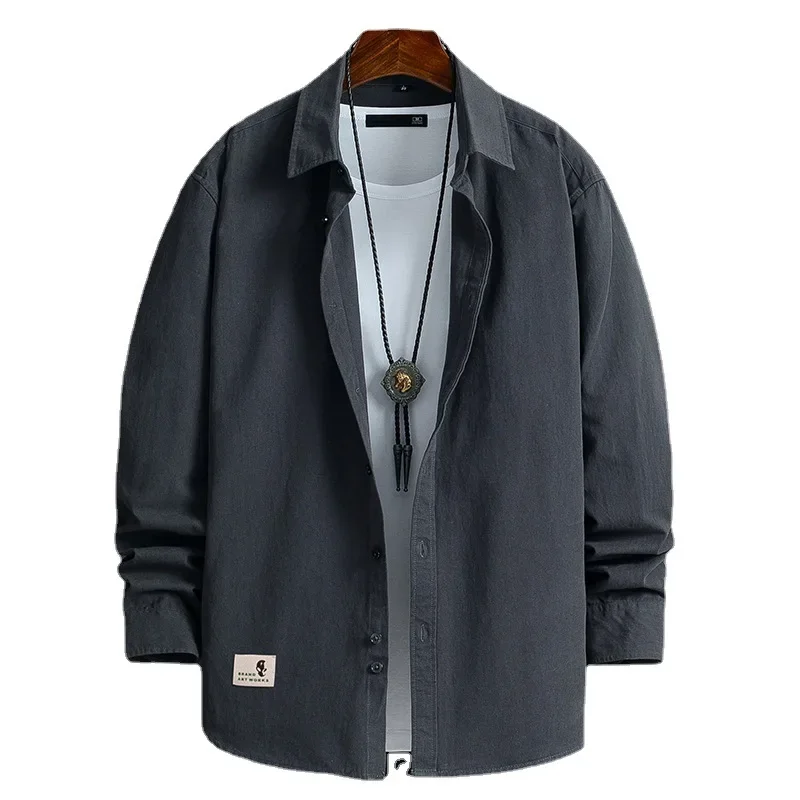 2023 Mens Harajuku Colors Oversized Shirt 100% Pure Cotton Men Korean Fashion Long Sleeve Shirts Male Button Up Shirts Blouses