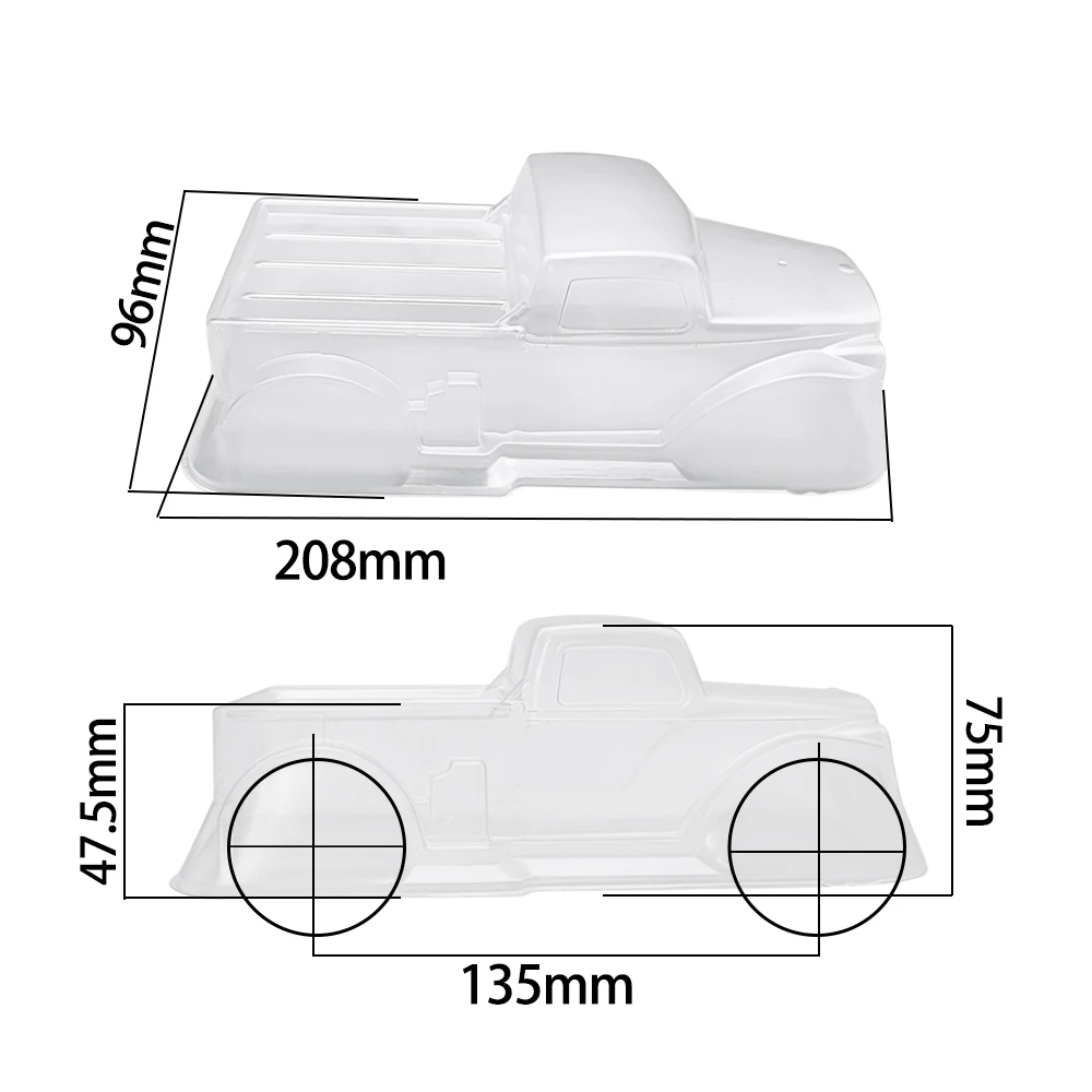 SCX24 Clear Body Shell Unpainted for 1/24 RC Crawler Car Axial SCX24 90081 C10 Upgrade Parts