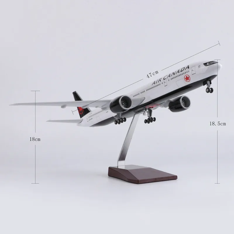 1/157 Scale 47CM Airplane Air Canada Boeing B777/B787 Airline Aircraft Model Diecast Resin Plane Aircraft Collection Display Fan