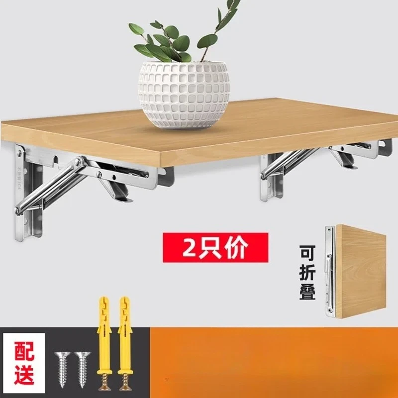 2pcs Folding Shelf Bracket Heavy Duty Stainless Steel Collapsible Shelf Bracket Hardware for Table Work RV Car Saving Space