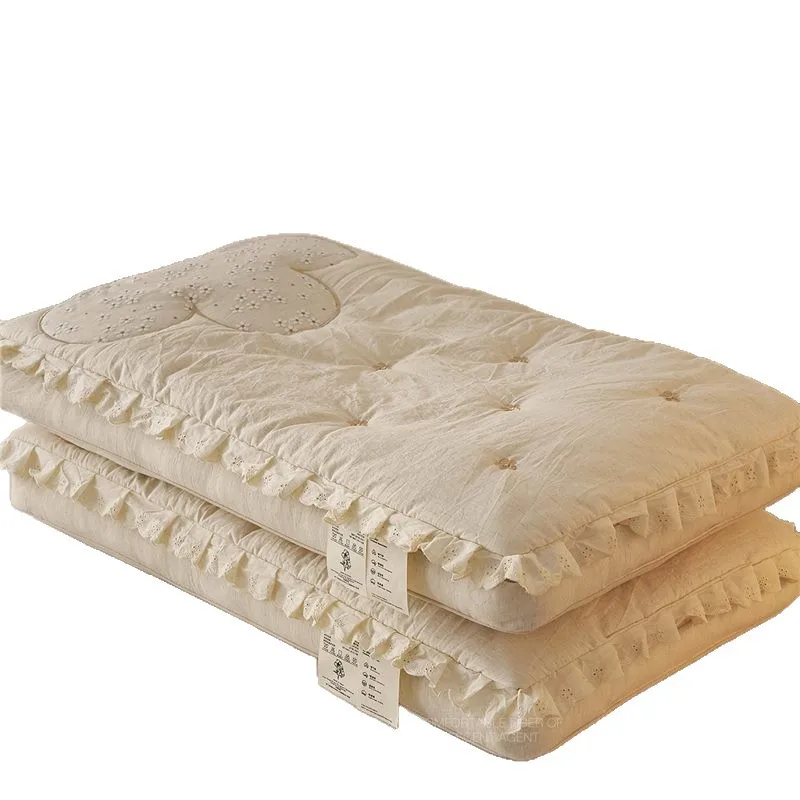 Five-star hotel cervical spine special silk pillow cotton and linen pillow adult single pillow core sleep neck