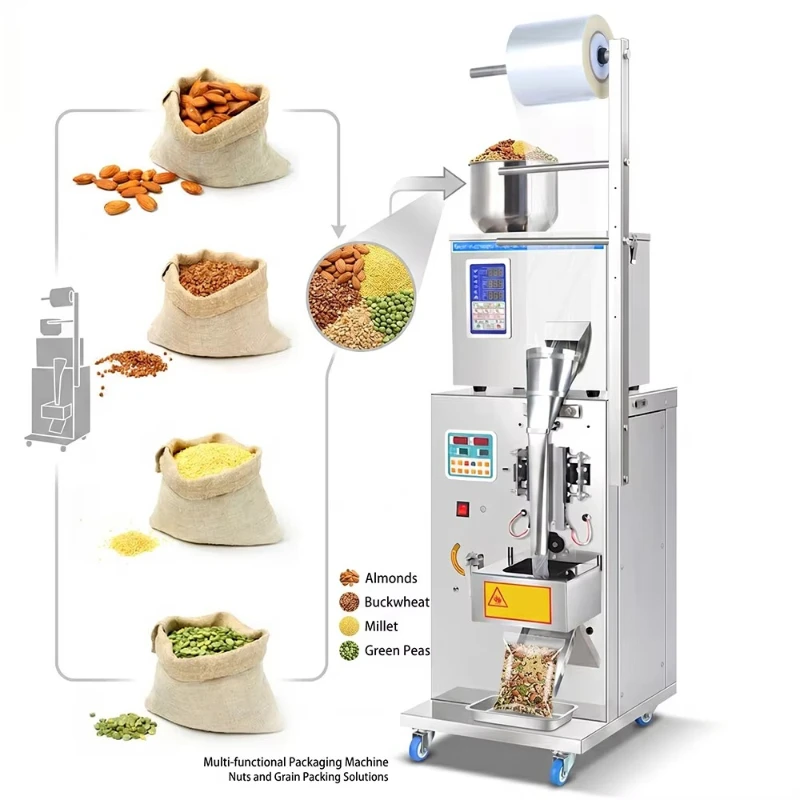 Hot Sale  Automatic Packaging Grain Filling and Sealing Machine Salt Sugar Sachet Coffee Tea Bag Rice Flour Packaging Machine