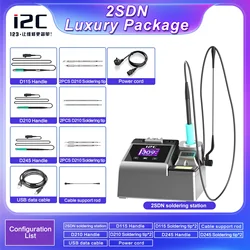 i2C 2SDN LCD Display Soldering Station 180W Soldering Iron Tip 210/245/115 Handle Temperature Control BGA Welding Rework Station