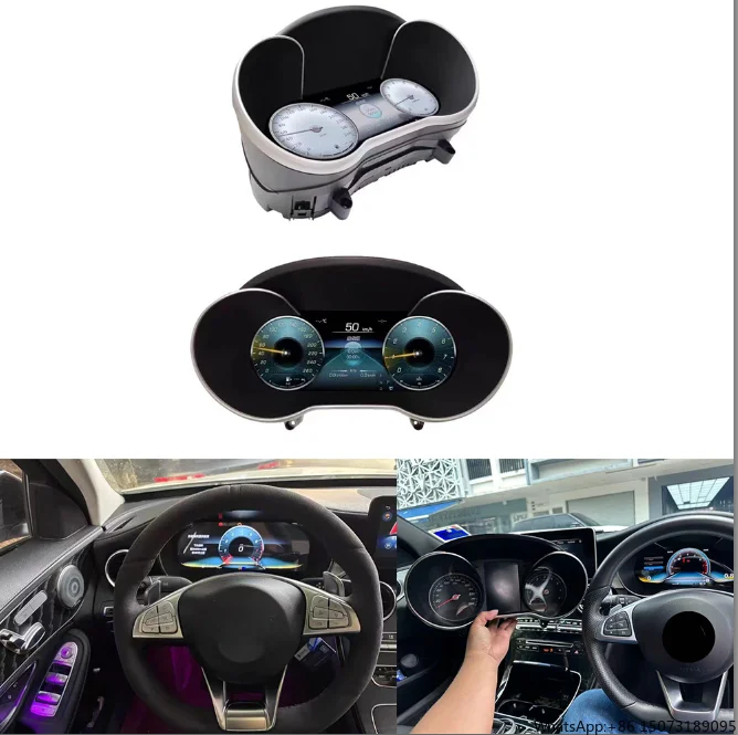 New Style 12.3 Inches LCD Dashboard Digital Instrument Cluster with CarPlay for - W205 W253 C200  C260  GLC 15-19