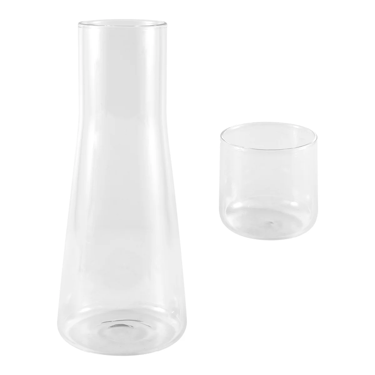 Set di caraffa per l'acqua da comodino trasparente con bicchiere per comodino della camera da letto, caraffa per l'acqua notturna con vetro, con Set di tazze