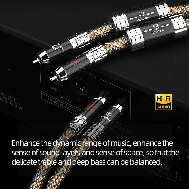 OCC Sterling Silver Plated HiFi RCA Signal Audio Cable 2RCA Male to Male High-fidelity Audio Cord for CD Player Amplifier