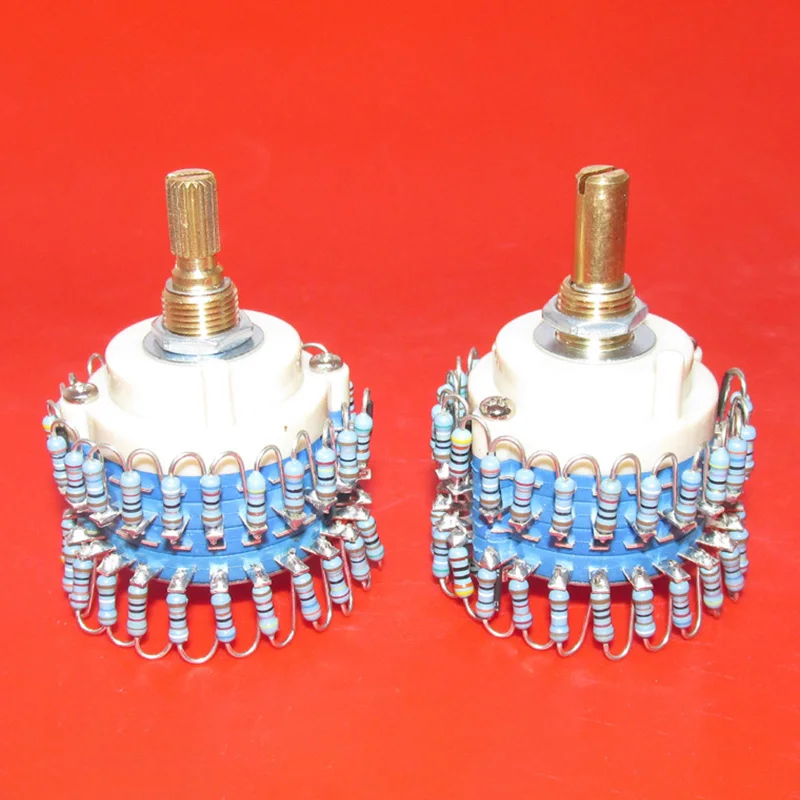 High-Precision 24-Step 50K/100K/250K/500K Stepped Dual-Channel Volume Potentiometer
