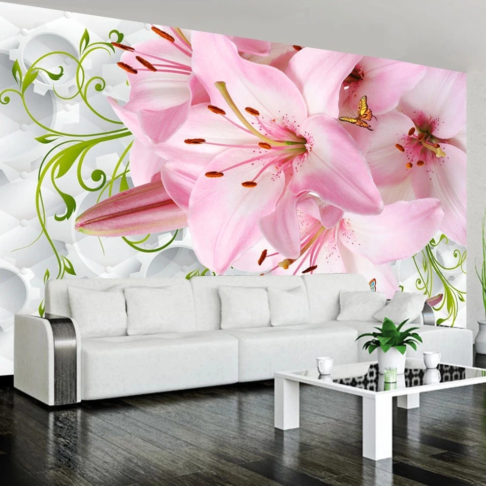 Custom 3D Mural Beautiful Flowers Modern Home Decor Wallpaper Living room sofa TV background wall bedroom restaurant wall fabric