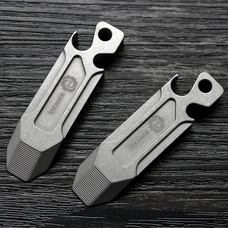 Titanium alloy EDC mini keychain - bottle opener and pocket multi tool pendant