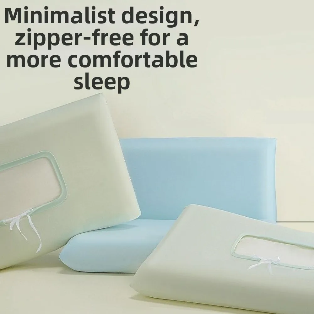 New Ice Feel Silk Pillowcase Polyester Hair Skin Care Silk Pillow Case Breathable 65x35 Thin Cushion Cover for Bedding