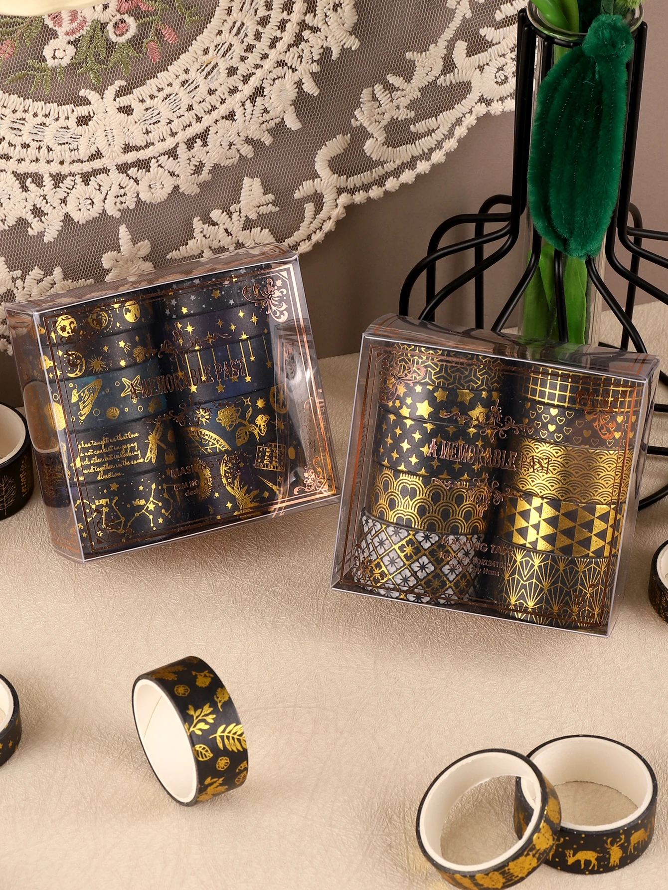 

8/9rolls/box Galaxy Star Moon Stamping washi tape Adhesive Masking Tapes Decoration School Supplies Adhesive Vintage washi tape