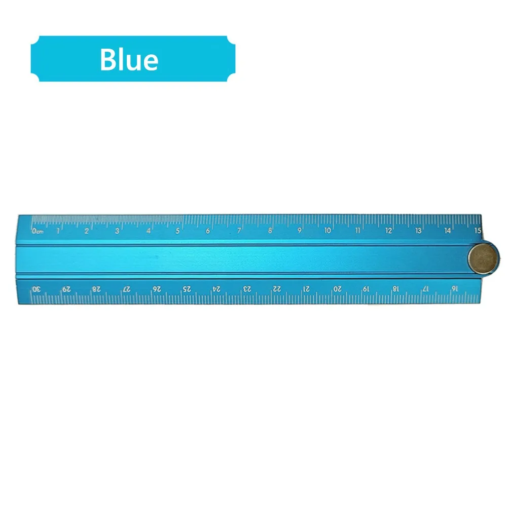 Simplified 30cm Folding Ruler Aluminum Alloy Drawing Measuirng Tool Straight Ruler Multifunctional Metal Ruler Students